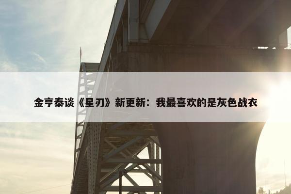 金亨泰谈《星刃》新更新：我最喜欢的是灰色战衣