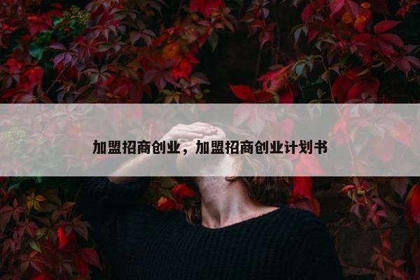 加盟招商创业，加盟招商创业计划书