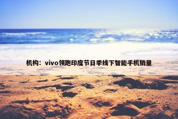 机构：vivo领跑印度节日季线下智能手机销量