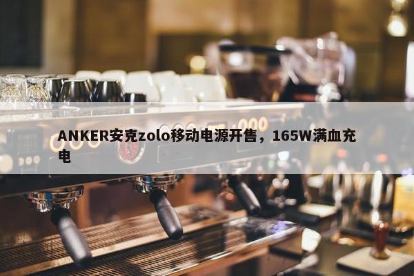 ANKER安克zolo移动电源开售，165W满血充电