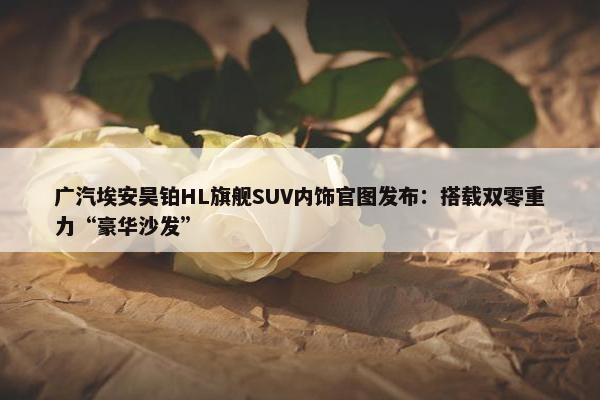 广汽埃安昊铂HL旗舰SUV内饰官图发布：搭载双零重力“豪华沙发”