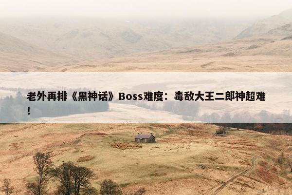 老外再排《黑神话》Boss难度：毒敌大王二郎神超难！