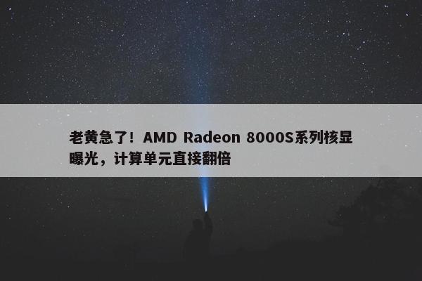 老黄急了！AMD Radeon 8000S系列核显曝光，计算单元直接翻倍