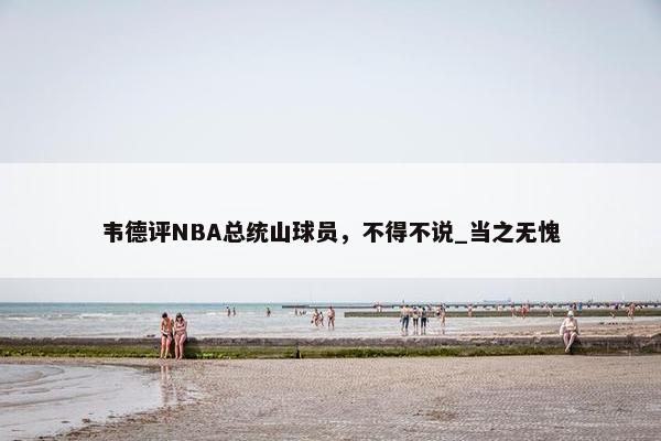 韦德评NBA总统山球员，不得不说_当之无愧