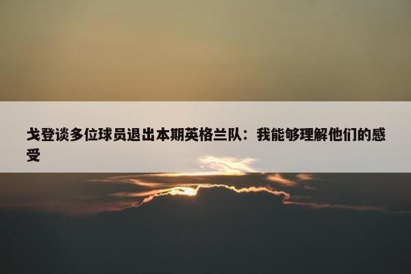 戈登谈多位球员退出本期英格兰队：我能够理解他们的感受