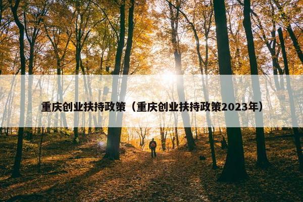 重庆创业扶持政策（重庆创业扶持政策2023年）