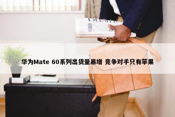 华为Mate 60系列出货量暴增 竞争对手只有苹果