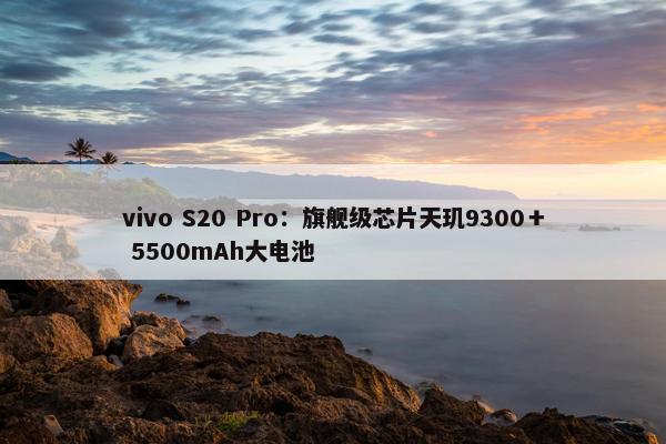 vivo S20 Pro：旗舰级芯片天玑9300＋ 5500mAh大电池