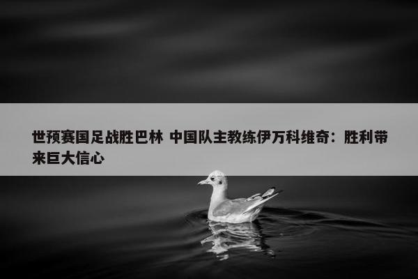 世预赛国足战胜巴林 中国队主教练伊万科维奇：胜利带来巨大信心