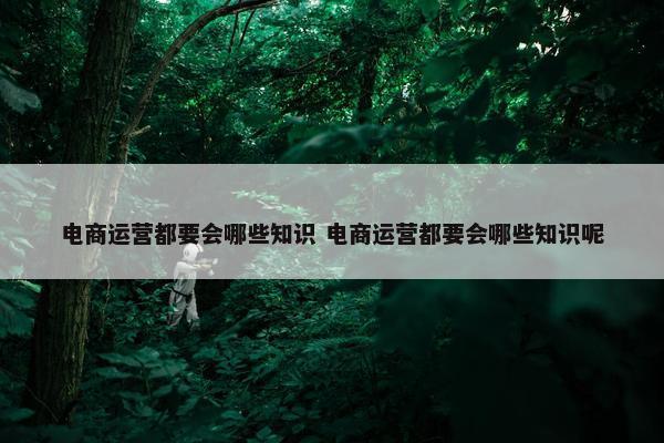 电商运营都要会哪些知识 电商运营都要会哪些知识呢