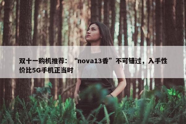 双十一购机推荐：“nova13香”不可错过，入手性价比5G手机正当时