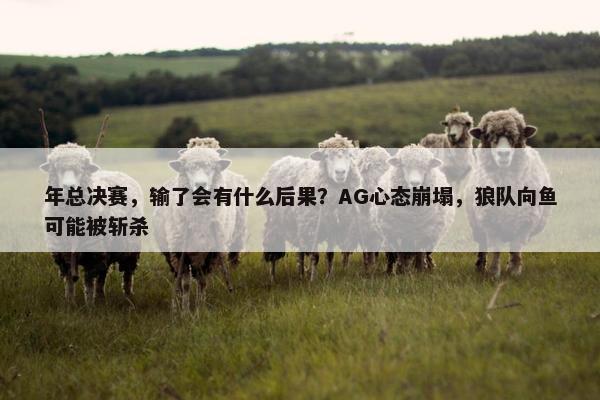 年总决赛，输了会有什么后果？AG心态崩塌，狼队向鱼可能被斩杀