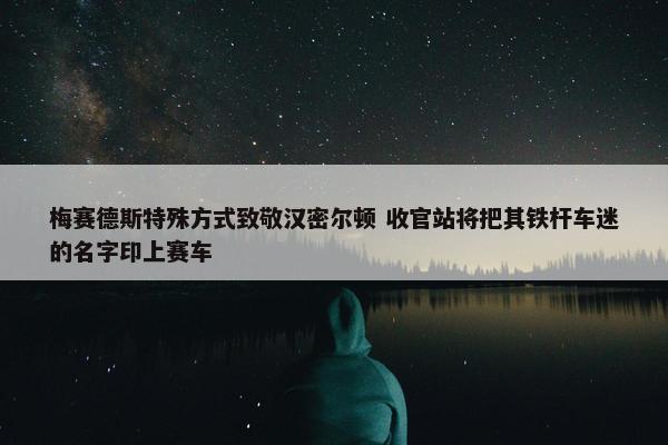 梅赛德斯特殊方式致敬汉密尔顿 收官站将把其铁杆车迷的名字印上赛车