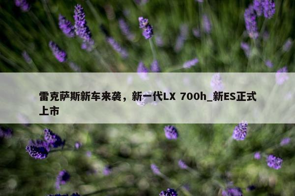 雷克萨斯新车来袭，新一代LX 700h_新ES正式上市