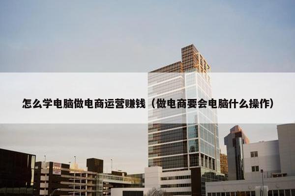 怎么学电脑做电商运营赚钱（做电商要会电脑什么操作）