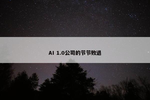 AI 1.0公司的节节败退