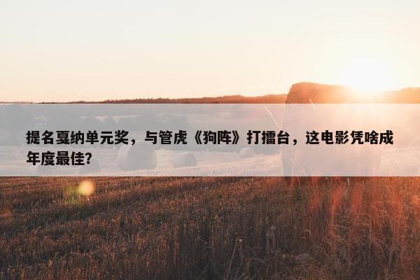 提名戛纳单元奖，与管虎《狗阵》打擂台，这电影凭啥成年度最佳？