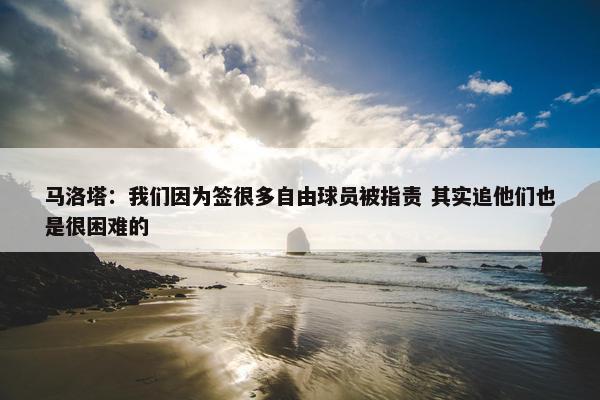 马洛塔：我们因为签很多自由球员被指责 其实追他们也是很困难的