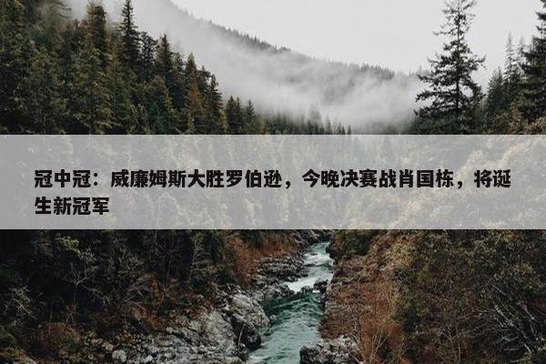 冠中冠：威廉姆斯大胜罗伯逊，今晚决赛战肖国栋，将诞生新冠军