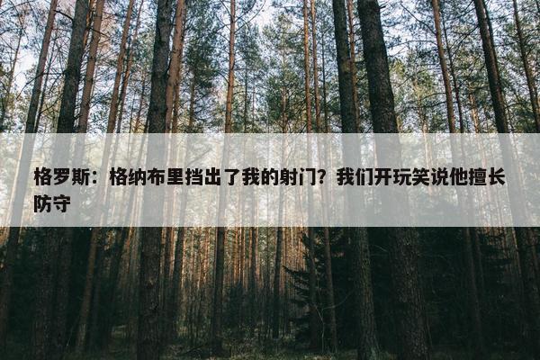 格罗斯：格纳布里挡出了我的射门？我们开玩笑说他擅长防守