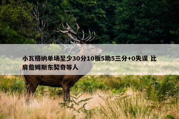 小瓦格纳单场至少30分10板5助5三分+0失误 比肩詹姆斯东契奇等人