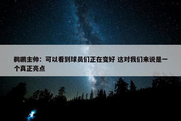 鹈鹕主帅：可以看到球员们正在变好 这对我们来说是一个真正亮点