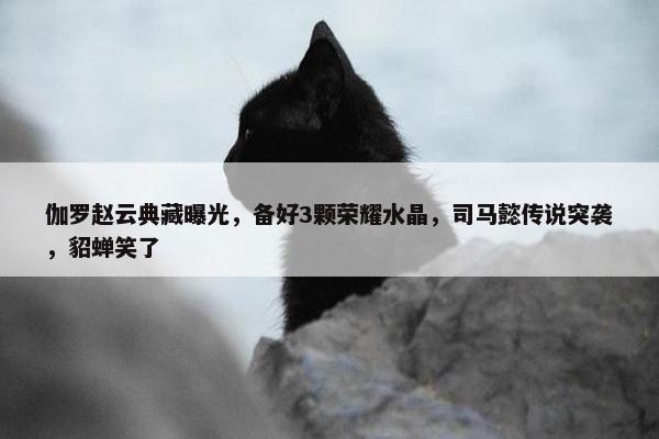 伽罗赵云典藏曝光，备好3颗荣耀水晶，司马懿传说突袭，貂蝉笑了