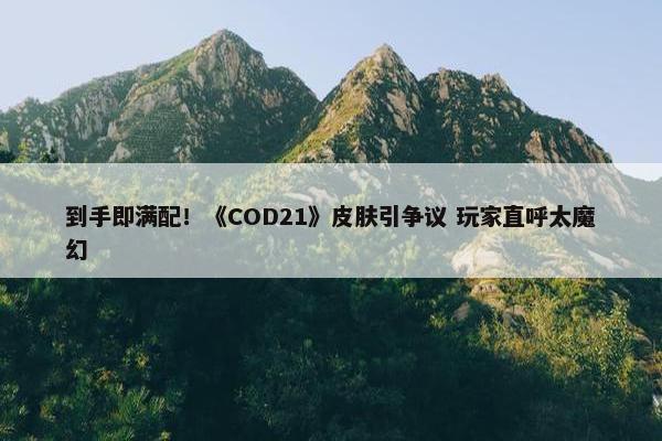 到手即满配！《COD21》皮肤引争议 玩家直呼太魔幻