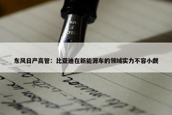 东风日产高管：比亚迪在新能源车的领域实力不容小觑