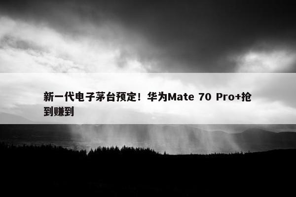 新一代电子茅台预定！华为Mate 70 Pro+抢到赚到