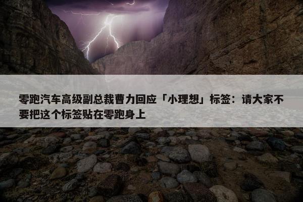 零跑汽车高级副总裁曹力回应「小理想」标签：请大家不要把这个标签贴在零跑身上