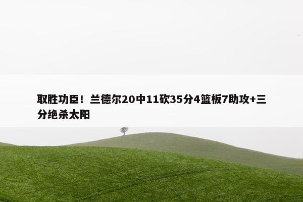 取胜功臣！兰德尔20中11砍35分4篮板7助攻+三分绝杀太阳