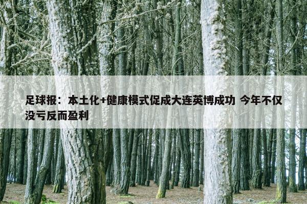 足球报：本土化+健康模式促成大连英博成功 今年不仅没亏反而盈利