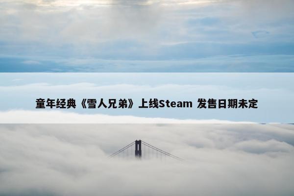 童年经典《雪人兄弟》上线Steam 发售日期未定