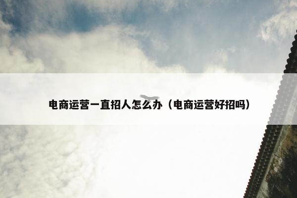 电商运营一直招人怎么办（电商运营好招吗）