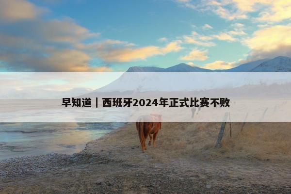 早知道｜西班牙2024年正式比赛不败