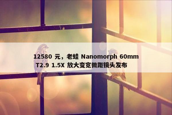 12580 元，老蛙 Nanomorph 60mm T2.9 1.5X 放大变宽微距镜头发布