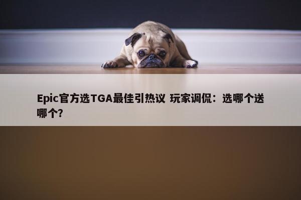 Epic官方选TGA最佳引热议 玩家调侃：选哪个送哪个？