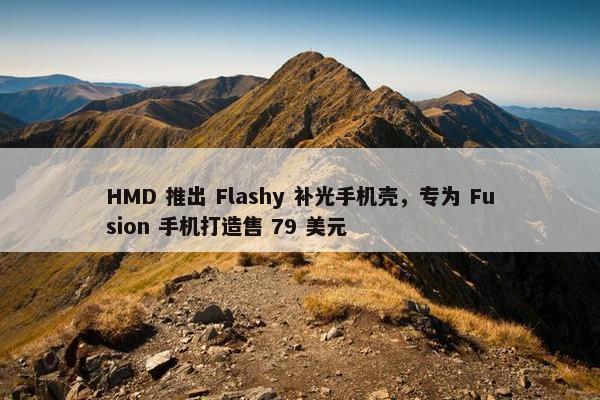 HMD 推出 Flashy 补光手机壳，专为 Fusion 手机打造售 79 美元