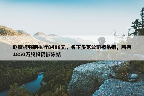 赵薇被强制执行8488元，名下多家公司被吊销，所持1850万股权仍被冻结