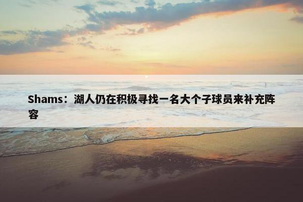 Shams：湖人仍在积极寻找一名大个子球员来补充阵容