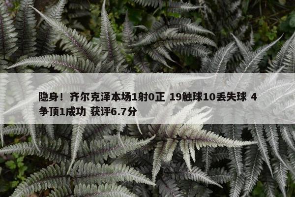 隐身！齐尔克泽本场1射0正 19触球10丢失球 4争顶1成功 获评6.7分