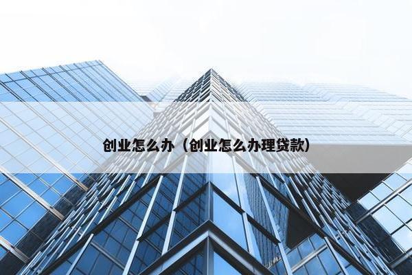 创业怎么办（创业怎么办理贷款）