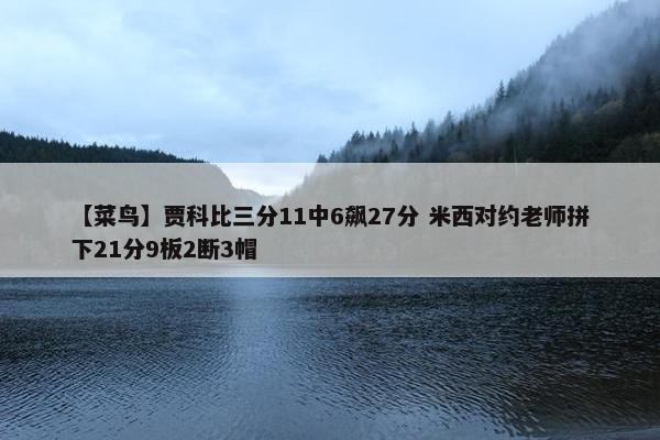 【菜鸟】贾科比三分11中6飙27分 米西对约老师拼下21分9板2断3帽