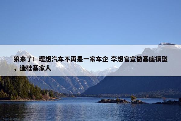 狼来了！理想汽车不再是一家车企 李想官宣做基座模型，造硅基家人