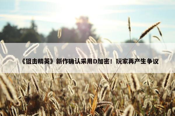 《狙击精英》新作确认采用D加密！玩家再产生争议