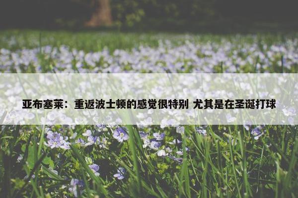 亚布塞莱：重返波士顿的感觉很特别 尤其是在圣诞打球