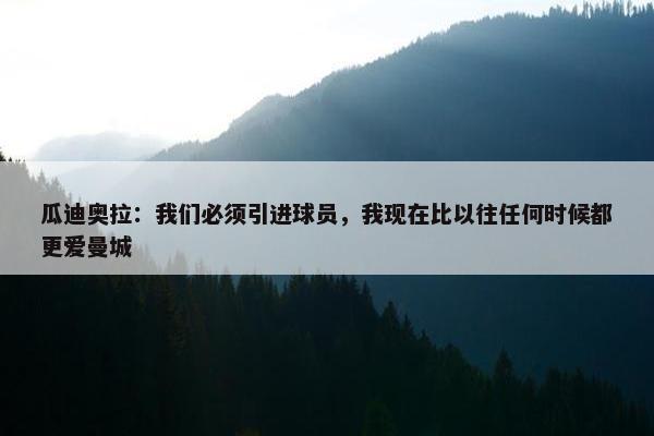 瓜迪奥拉：我们必须引进球员，我现在比以往任何时候都更爱曼城