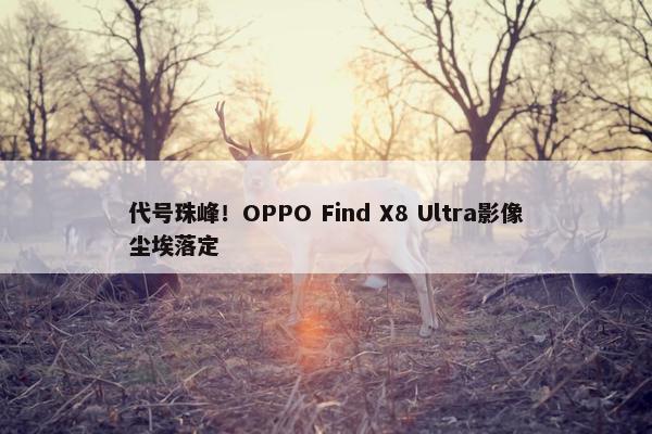 代号珠峰！OPPO Find X8 Ultra影像尘埃落定