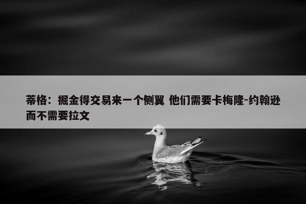 蒂格：掘金得交易来一个侧翼 他们需要卡梅隆-约翰逊而不需要拉文